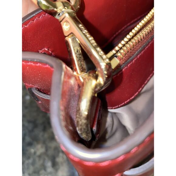 MICHAEL Michael Kors Gramercy Large Logo Satchel in Brown/Brandy Excellent - Picture 15 of 16